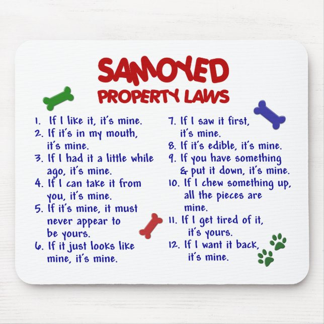 SAMOYED Property Laws 2 Mouse Mat (Front)