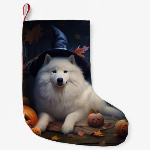 Samoyed Pumpkins Halloween Scary Small Christmas Stocking