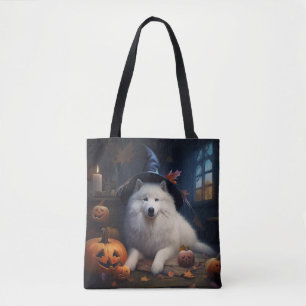 Samoyed Pumpkins Halloween Scary Tote Bag