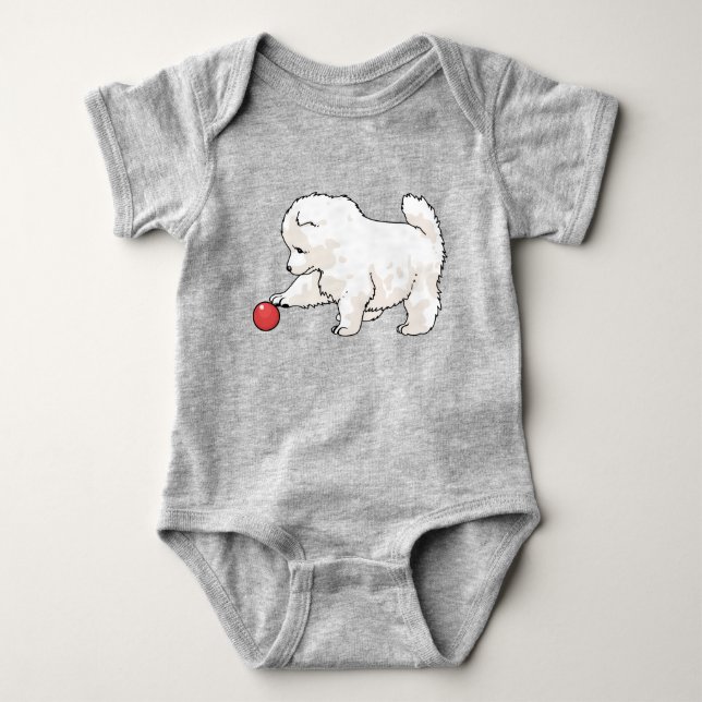 Samoyed Puppy Baby Bodysuit (Front)