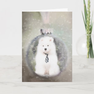 Samoyed Puppy Christmas Card