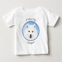 Samoyed Puppy Painting - Cute Original Dog Art
