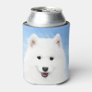 Samoyed Puppy Painting - Cute Original Dog Art Can Cooler
