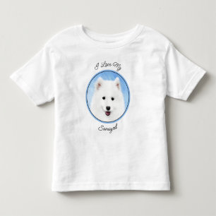 Samoyed Puppy Painting - Cute Original Dog Art Toddler T-Shirt
