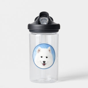 Samoyed Puppy Painting - Cute Original Dog Art Water Bottle