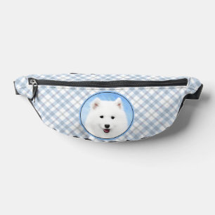 Samoyed Puppy Painting White Cute Original Dog Art Bum Bags