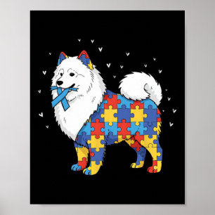 Samoyed Puzzle Autism Awareness Autistic Womens Me Poster