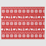 Samoyed Silhouettes Christmas Pattern Red Tissue Paper<br><div class="desc">Festive Red and White Christmas Sweater Style Pattern with Samoyed Silhouettes</div>