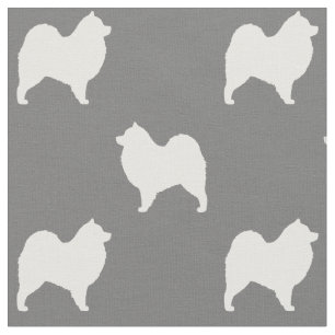 Samoyed Silhouettes Pattern Fabric