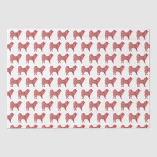 Samoyed Snow Dog Christmas Silhouette White Tissue Paper