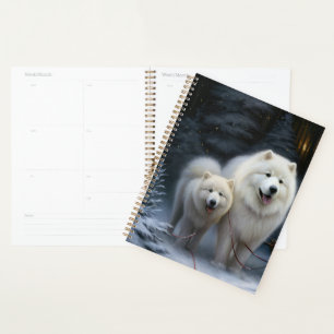 Samoyed Snowy Sleigh Christmas Decor Planner