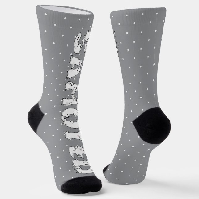 Samoyed Spelled in Samoyed Dogs Letters Funny Socks (Angled)