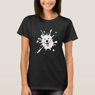 Samoyed Splatter Happy Puppy Dog Face   T-Shirt