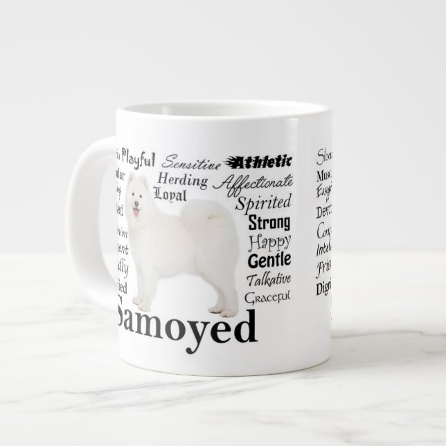 Samoyed Traits Jumbo Mug (Front Left)