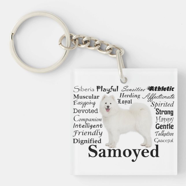 Samoyed Traits Keychain (Front)