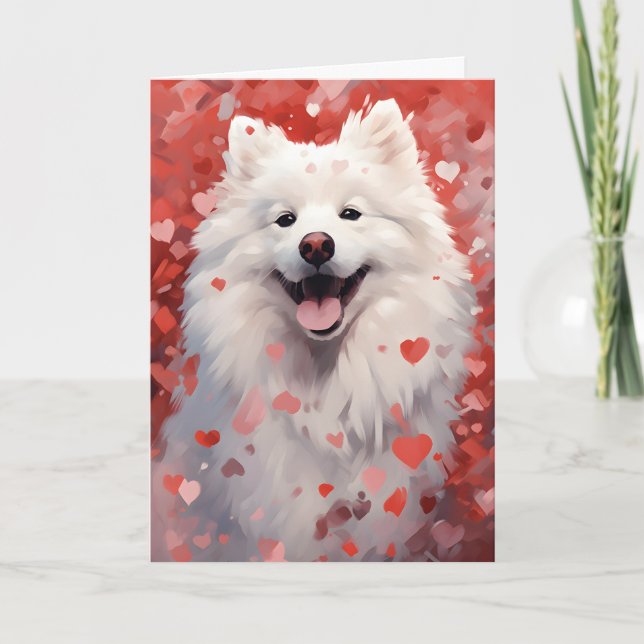 Samoyed Valentines day Card (Front)