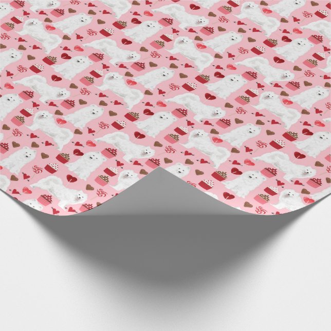 Samoyed Valentines Gift Wrap (Corner)