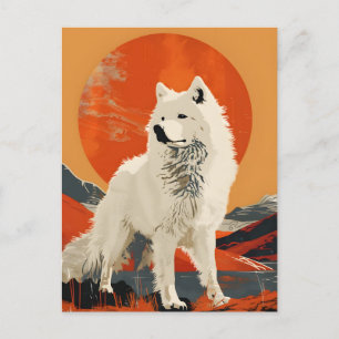 Samoyed Vintage Art Postcard
