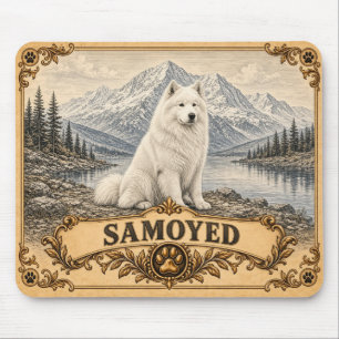 Samoyed, Vintage Heritage Dog Mouse Mat