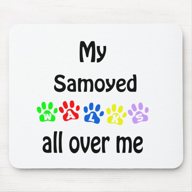 Samoyed Walks Design Mouse Mat (Front)
