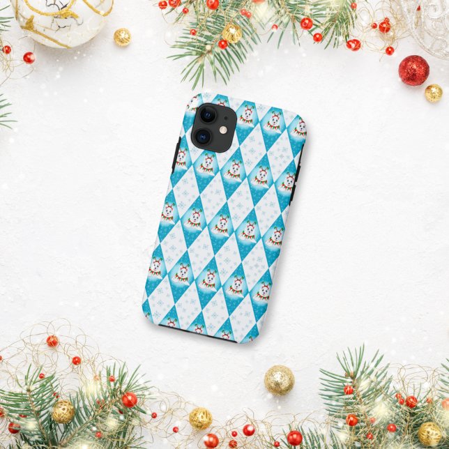 Samoyed Winter Holiday Diamond Pattern Case-Mate iPhone Case (Creator Uploaded)