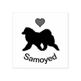 Samoyed Wood Art Stamp;   Rubber Stamp 