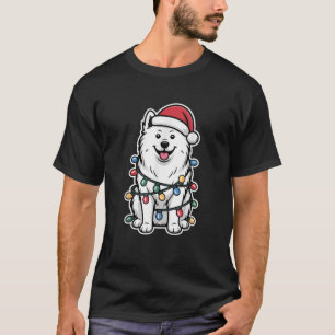 Samoyed Wrapped in Christmas Lights T-Shirt