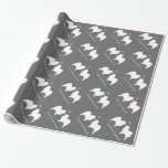 Samoyeds Wedding with Custom Text Wrapping Paper<br><div class="desc">Original Dog Lover's Design. Customise with your own text. Great for wedding gifts!</div>
