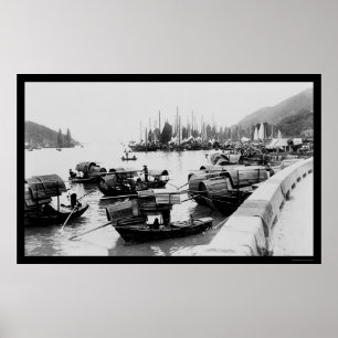 Sampans in Hong Kong 1906 Poster