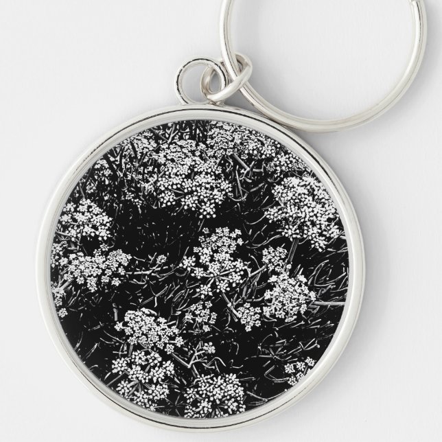 Samphire abstract black and white design key ring (Front)