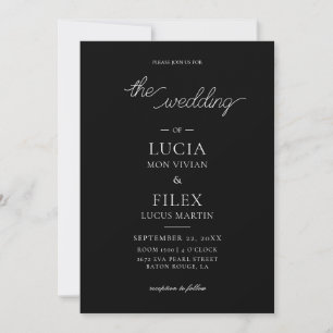 Sample Black And White Photo And QR Code Wedding Invitation