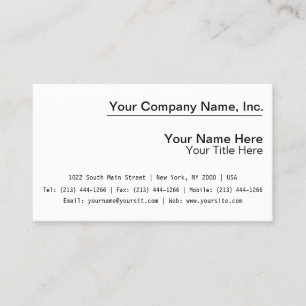 Sample Business Card Templates