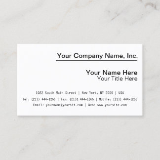 Sample Business Card Templates