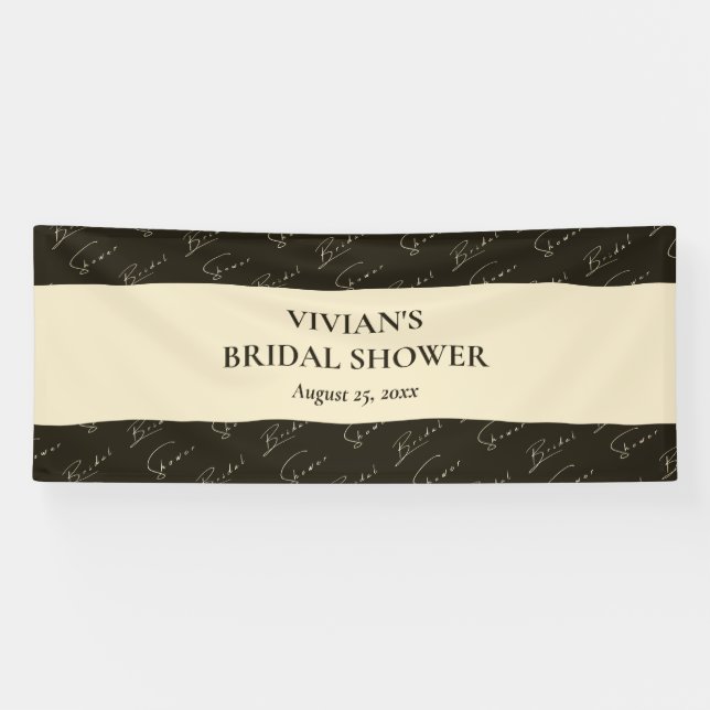 Sample Calligraphy Text Pattern Bridal Shower Banner (Horizontal)