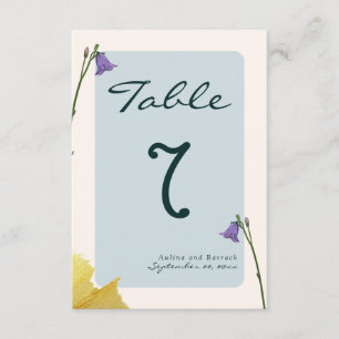 Sample classic golden green wedding table number