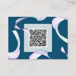 Sample classic purple dark blue QR code RSVP  Enclosure Card
