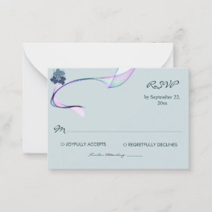 Sample classic purple green RSVP Card