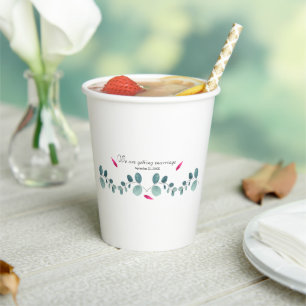 Sample Forest Style leaves and feather  Paper Cups