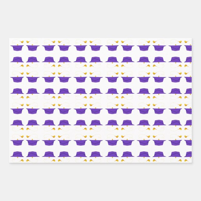 Sample Graduation Hat Wrapping Paper Sheet (Front)