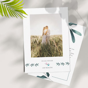 Sample Greenery Eucalyptus Photo Wedding Thank You Card