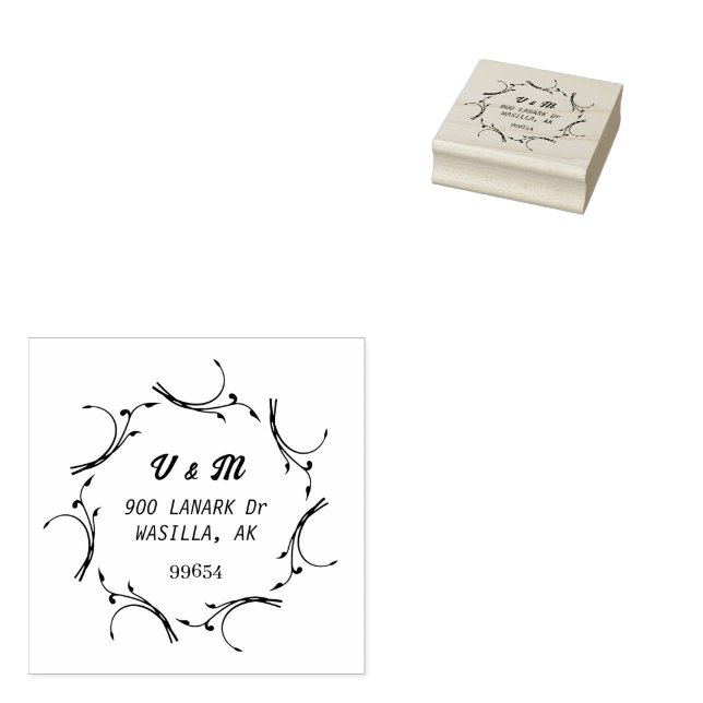 Sample Kanote circle Style Address Rubber Stamp (Stamped)