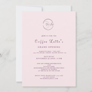 Sample Light Pink Minimalist Business Opening Invitation
