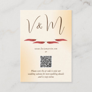 Sample Minimalist Cream QR Code Wedding RSVP Enclosure Card