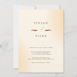 Sample Minimalist Cream Typography Wedding Invitation