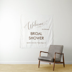 Sample Minimalist Gold Dust Bridal Shower Welcome Tapestry