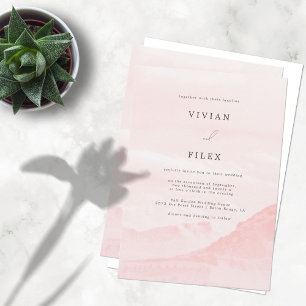 Sample Mountain Countryside Watercolor Wedding Invitation
