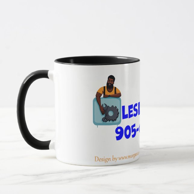 Sample mug to advertise your business. (Left)