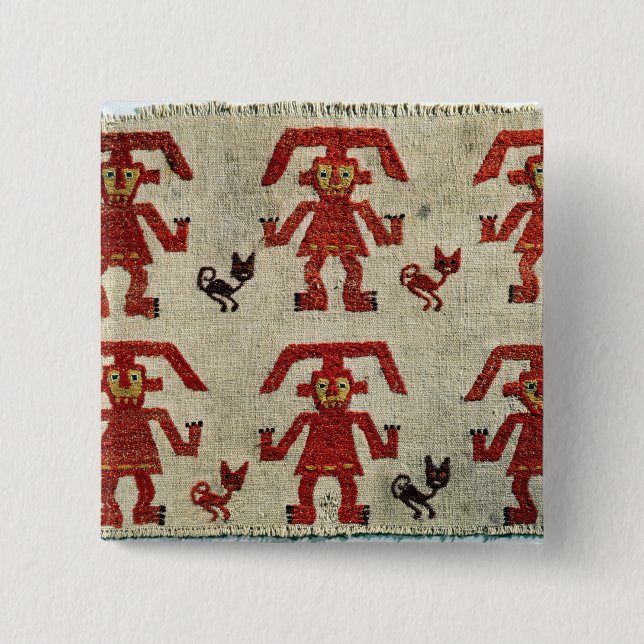 Sample of Lambayeque fabric with a figure 15 Cm Square Badge (Front)
