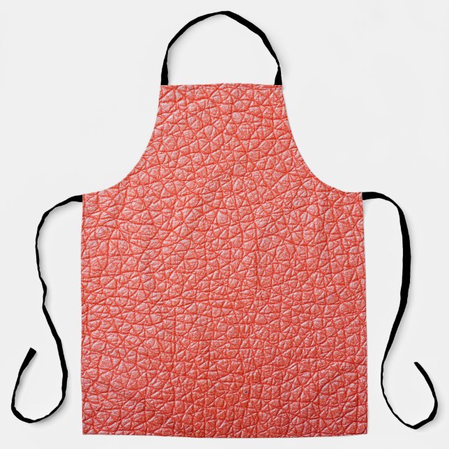 Sample of orange leather upholstery textureabstrac apron (Front)