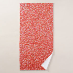 Sample of orange leather upholstery textureabstrac bath towel